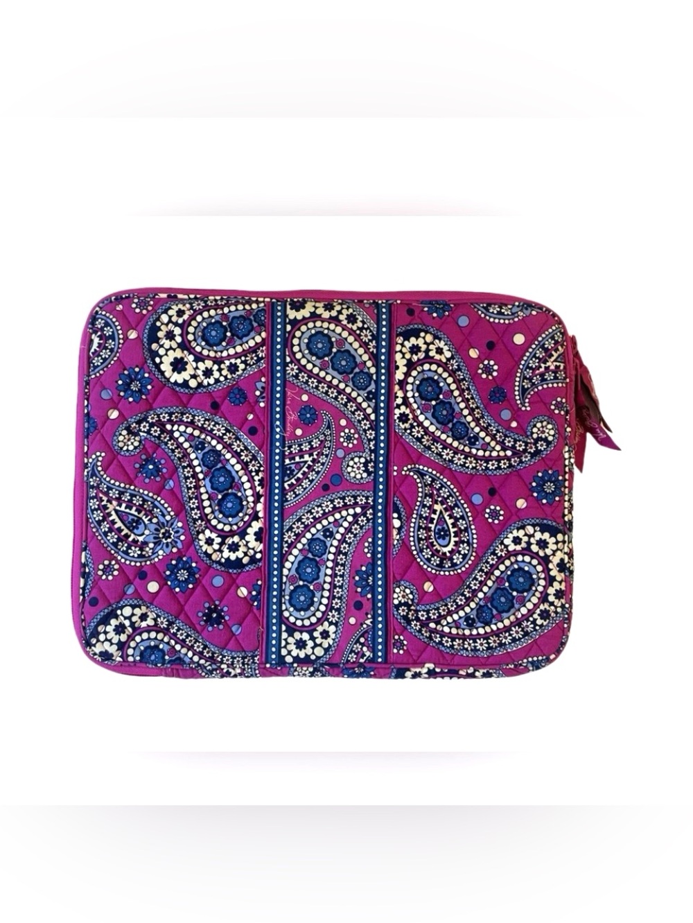 Vera Bradley Quilted Tech Sleeve in Magenta Paisley